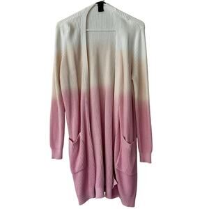 Design 365 Cardigan Sweater ombre long open front knit cardigan